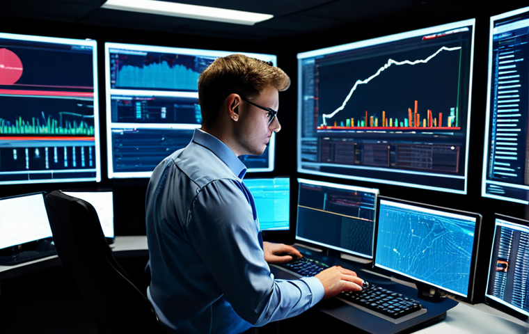 A professional cybersecurity analyst, fully clothed in a modest business casual outfit, intensely focused on multiple large data screens in a modern, dark-lit Security Operations Center (SOC) control room. The screens display complex graphs, network maps, and real-time security alerts. The atmosphere is professional and high-tech, with glowing interfaces and server racks subtly visible in the background. The analyst is shown from the waist up, with well-formed hands visible on a keyboard. The image emphasizes vigilance and advanced data monitoring. safe for work, appropriate content, fully clothed, professional, perfect anatomy, correct proportions, natural pose, well-formed hands, proper finger count, natural body proportions, high quality.