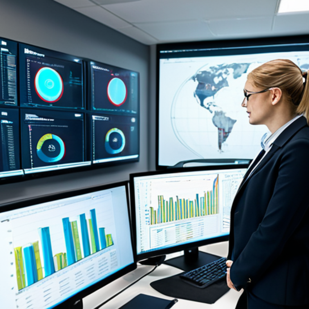 **

"A cybersecurity professional in a modern, brightly lit office, working at a computer, fully clothed in business casual attire, analyzing network traffic. Multiple monitors display complex data visualizations. The scene is safe for work and promotes appropriate content. Perfect anatomy, correct proportions, professional setting, family-friendly. Focus on the work environment and the professional's concentration. High-quality rendering, realistic style."

**