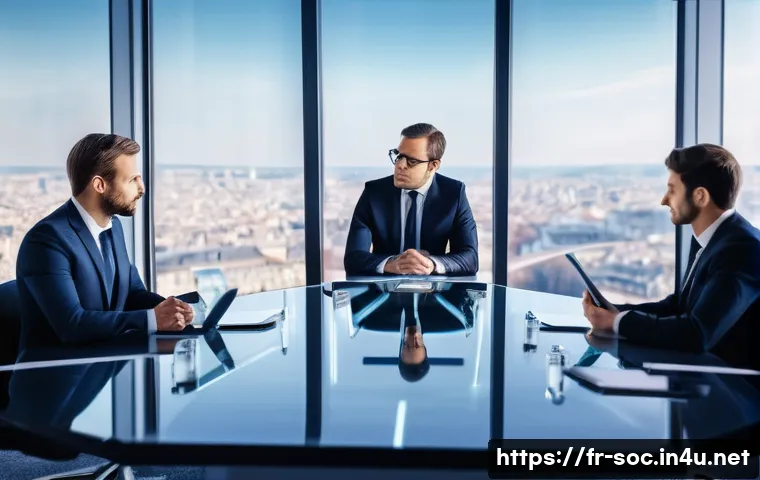 보안관제센터에서의 정책 준수 사례 - **Prompt 1: Proactive Cybersecurity Strategy in a European Boardroom**
    "A diverse group of five ...